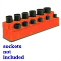 Mechanics Time Saver 3/8 in. Drive 12 Hole Red Impact Socket Holder 1381